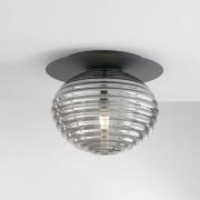 Ripple loftslampe, sort/røggrå, Ø 35 cm