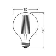 OSRAM LED Vintage 1906, G80, E27, 5,8 W, guld, 2.200 K, dim.