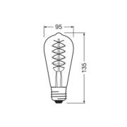 OSRAM LED Vintage 1906 Edison, guld, E27, 4,8 W, 822, dim.