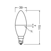 OSRAM LED Classic Star, stearinlys, mat, E14, 7,5 W, 4.000 K