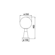 Hvid sokkellampe, med krystalglas