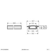 EVN APFLAT3 alu-profil, 200 cm T-profil, hvid