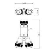 Outdoor-multi-Y-kabelstik til 3 kabler, 4-14mm