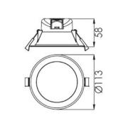 LED indbygningsloftlampe Acrux hvid, CCT Ø 11,3 cm