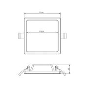 LED indbygningsloftlampe Alya hvid 12x12cm 2.700 K