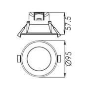 LED indbygget loftslampe Acrux hvid, CCT Ø 9,5 cm