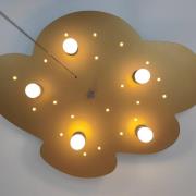 Sky loftlampe, guld, 5 lyskilder, 20 LED-punkter