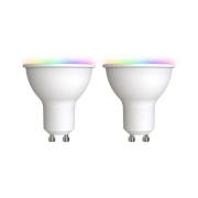 LUUMR Smart LED GU10 plast 4,7W RGBW CCT Tuya opal sæt med 2 stk