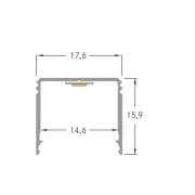 BRUMBERG One LED overflademonteret profil, aluminium, høj, 3 meter