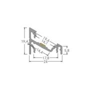 BRUMBERG add-on hjørneprofil, længde 2 meter, sort