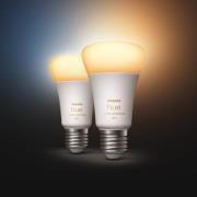 Philips Hue White Ambiance E27 6 W, sæt med 2 stk