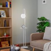 Gulvlampe Bari, hvid, metal, glas