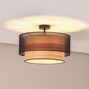 Euluna loftlampe Cedrik, organza sort, askfiner