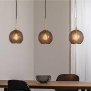 Dulce hængelampe, røgfarvet grå/sort, glas, 3 lyskilder