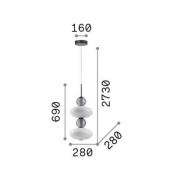 Ideal Lux hængelampe Lumiere-2, opal/gråt glas