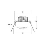 BRUMBERG indbygningsspot Tirrel-R DALI tilslutningsboks titanium mat