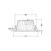 BRUMBERG LED-indbygningsdownlight Lydon Midi, hvid, DALI, 4.000 K