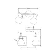 Loxy LED-loftspot, sort, 2 lyskilder