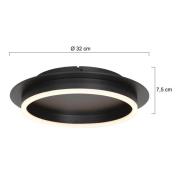 Ringlux loftlampe, sort, Ø 32 cm, metal