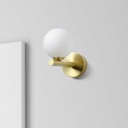 Pomi væglampe, 1 lyskilde, guldfarvet, glas, kugle