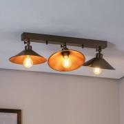 Loftlampe Berceste N-661, antik guld, metal, 3 lyskilder