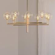 Lysekrone Feme, guldfarvet, glas, 10 lyskilder, G9