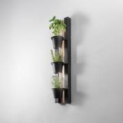 Væglampe Hylde, sort/træfarvet ståltræ, 90 cm høj