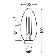 OSRAM LED Candle Filament E14 2,2W 2700K 470lm 2-pak