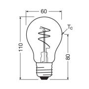 OSRAM LED Vintage E27 4,9W 2.700K Spiral Filament gold dæmpbar