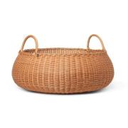 ferm LIVING Flettet lav kurv, Ø 60 cm, højde 32 cm, rattan