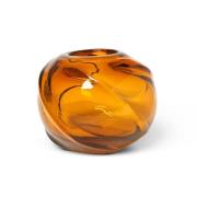 ferm LIVING Vase Water Swirl Round, orange, Ø 21 cm, glas