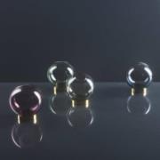 AYTM Vase Globe, Ø 17 cm, rosa / guldfarvet, glas, stål