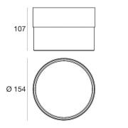 Crumb LED-loftlampe, hvid, Ø 15,4 cm, jern, glas