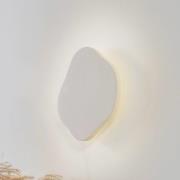 Lindby LED-væglampe Nielson, beige, gips, 30 cm høj