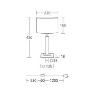 HerzBlut bordlampe Titos, træ, hvid, 43 cm høj, E27