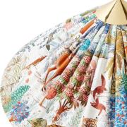 GUBI gulvlampe 9602, messing/rattan, stofskærm Pierre Frey