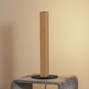 LED-bordlampe i træ Teo, bøg, 42 cm, touch-dæmper