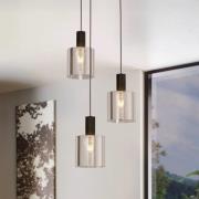 Hængelampe Gorosiba, sort, Ø 41 cm, stål/glas, 3 lyskilder.