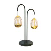 Golden Egg bordlampe sort/amber 45 cm 2 lyskilder metal/glas