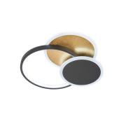 Tomo LED-loftlampe, sort/guld, 40 cm, metal Fjernbetjening CCT