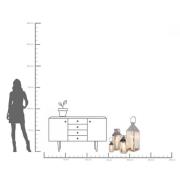 KARE Lygte Giardino sølv, 4-sæt, stål, glas