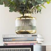 KARE Vase LA Noble, højde 18 cm, glas, guld/klar, håndlavet
