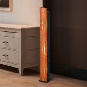 Karuni gulvlampe, træ, metal, lysebrun, sort