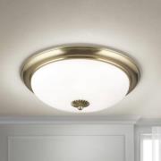 Empire loftlampe, Ø 48 cm, messing, mat opalglas