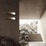 Fabbian Comet væglampe, guldfarvet, metal, glas, G9