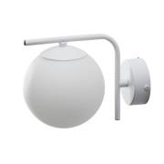 Aurora væglampe, hvid, glas, 17 cm høj, kugle, E14