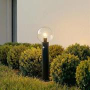 Lindby sokkellampe Dangan, sort/klar 60 cm, glas, sensor