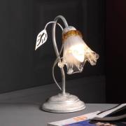 Lancia bordlampe, elfenbensfarvet, 1 lyskilde, jern, glas