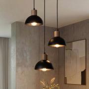 Seco pendellampe, Ø 30 cm, sort, metal/træ, 3 lyskilder.