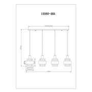 Hængelampe Milley, længde 110 cm, bronzefarvet, 4 lyskilder.